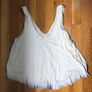 Free People cream and blue tank